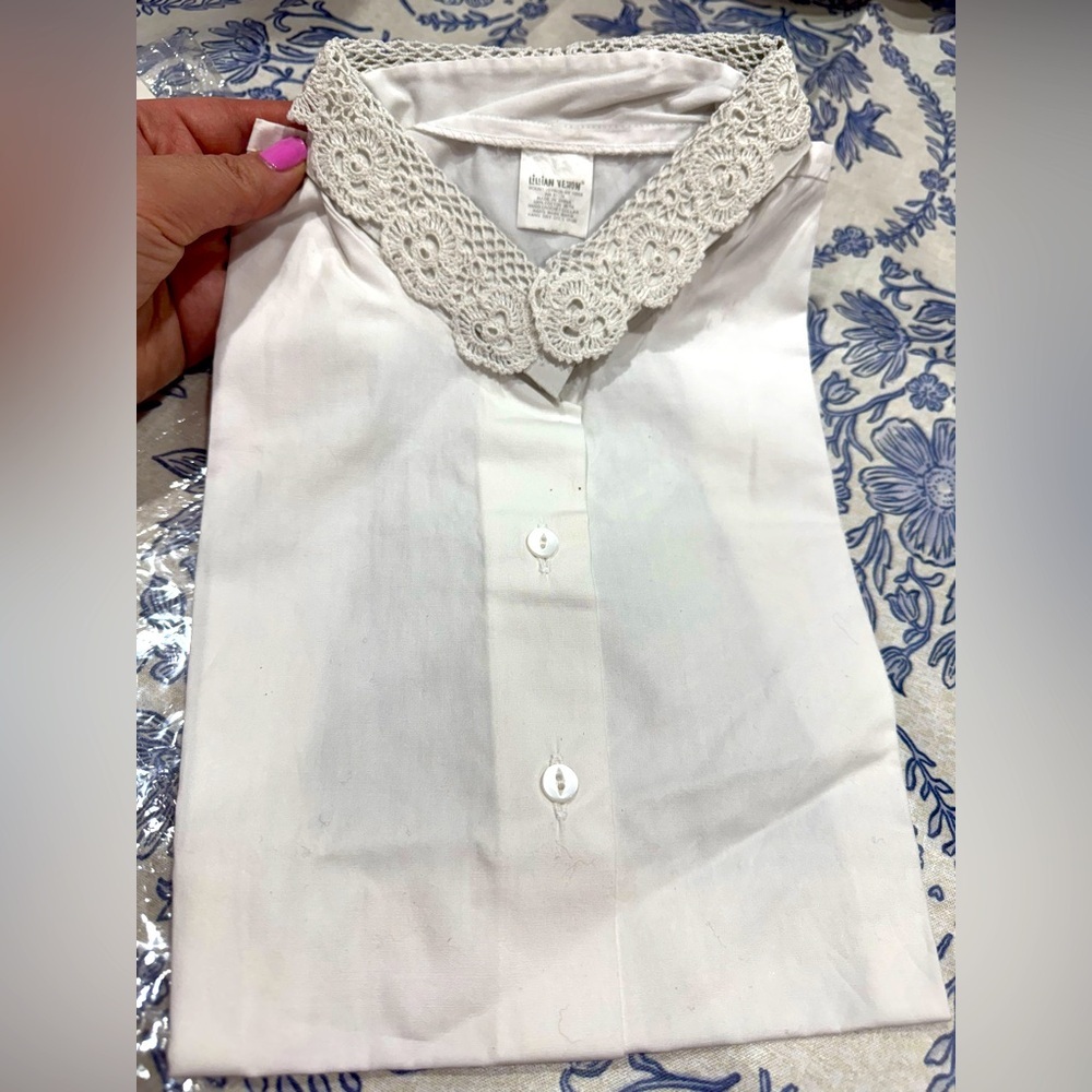 Lillian Vernon vintage White Detachable Lace Collar dicky NIP - Picture 7 of 12